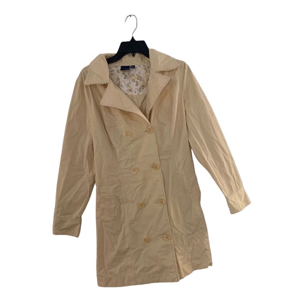 Sonoma 100% cotton trench coat with scallop detail size large